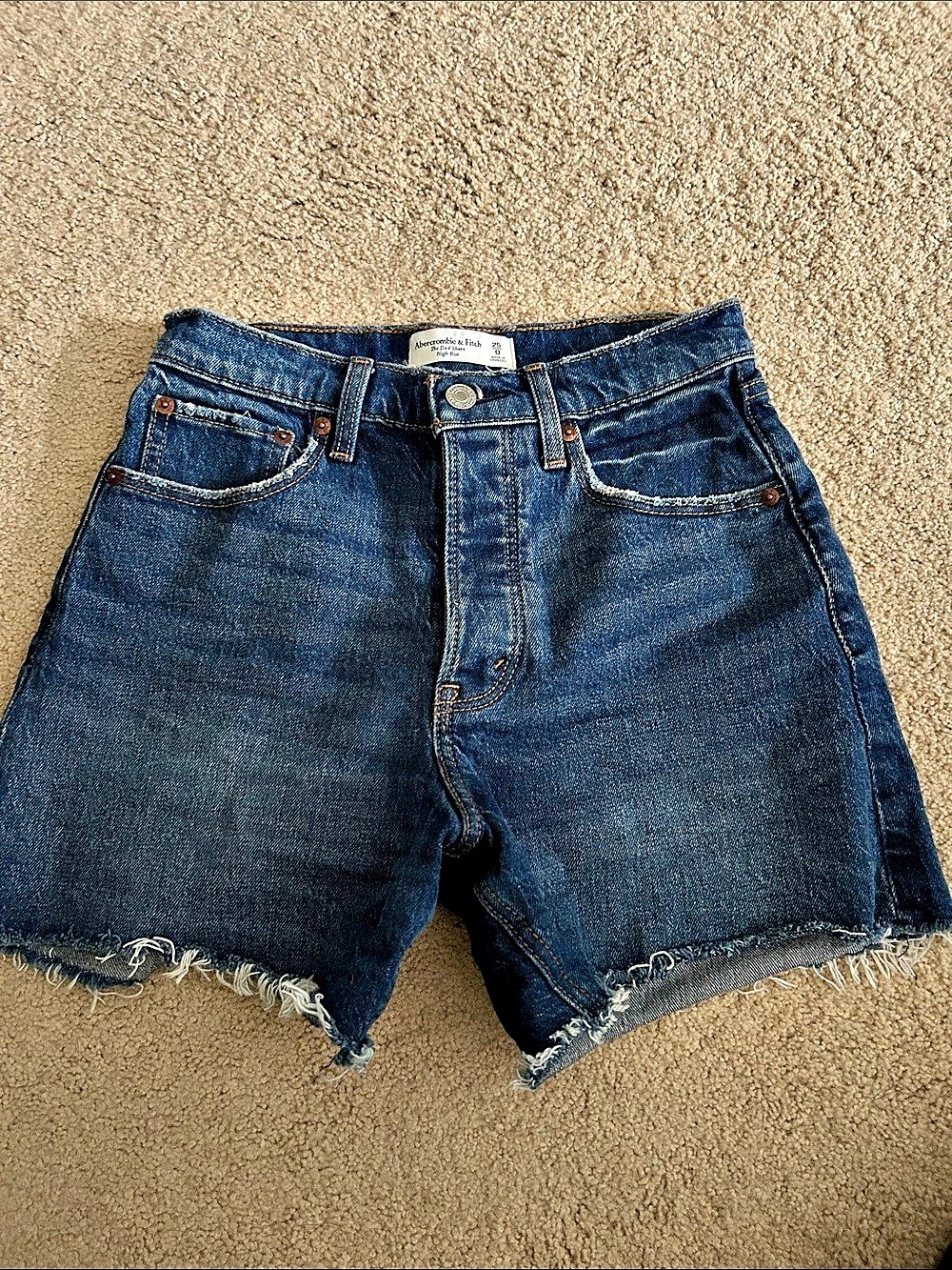 Abercrombie & Fitch The Dad Short High Rise Denim Shorts Waist 25